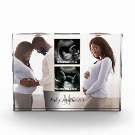 妊婦のKeepsake 4枚モノグラムイニシャル フォトブロック