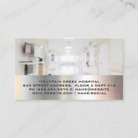 妊婦を診察する医師 名刺 (裏面)