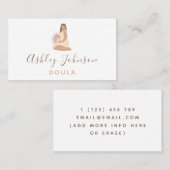 妊婦イラストレーション助産婦出産 名刺 (正面/裏面)