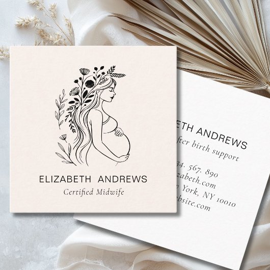 妊婦イラストレーション | 助産師 スクエア名刺