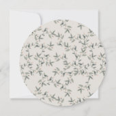 妊婦エレガント女葉赤ちゃんシャワー招待状 サンキューカード (裏面)