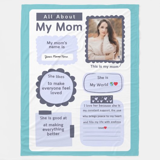 妊婦カスタムと新婦のための毛布ギフト フリースブランケット (正面)