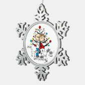 妊婦カップル2猫犬スノーフレークオーナメント スノーフレークピューターオーナメント (右)