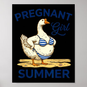 妊婦サマーファニーグースTシャツ かわいい ポスター