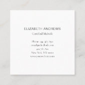 妊婦シンペルモダンホワイト スクエア名刺 (裏面)