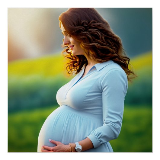 妊婦フローラミニマリストアート子供部屋ベッド ポスター (正面)