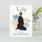 *~*妊婦ブラック金ゴールド赤ちゃんシャワーボーイ 招待状 (スタンド正面)