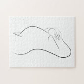 妊婦ラインアートミニマリモダンストスタイリッシュ ジグソーパズル (横)