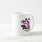 妊婦報告をするキュートなママ コーヒーマグカップ (正面右)