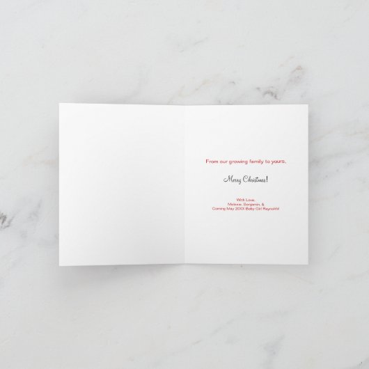 妊婦用クリスマスカード – ブルネットのゼリーのボウル シーズンカード (内部)