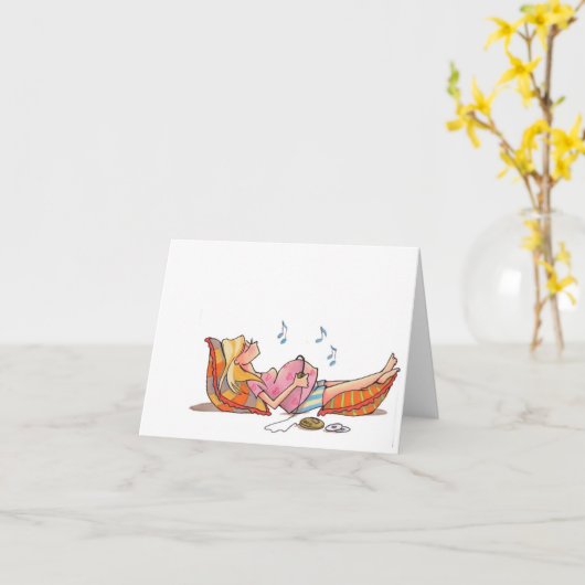 妊婦音楽Notecard カード (黄色い花)