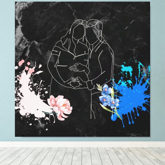 妊婦 キャンバスプリント (インサイチュ (ウッドフロア))