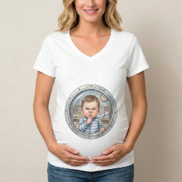 妊婦 - シュッ... 赤ちゃんが寝てるの Tシャツ