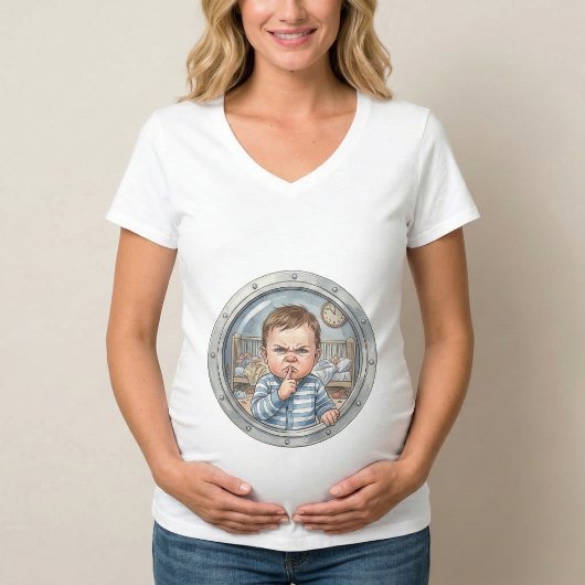妊婦 - シュッ... 赤ちゃんが寝てるの Tシャツ