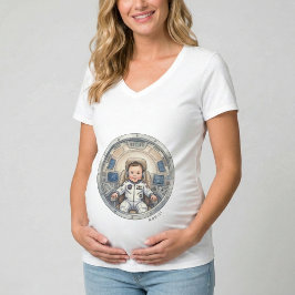 妊婦 - 赤ちゃんパイロット Tシャツ