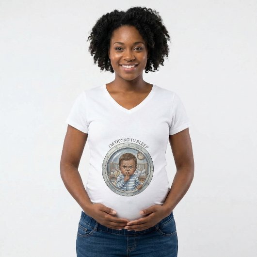 妊婦 - 赤ちゃん寝ようとしてるTシャツ Tシャツ