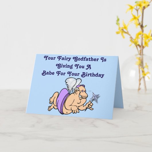 『妖おもしろい精のゴッドファザー』誕生日カード（赤ちゃん付き） カード (黄色い花)