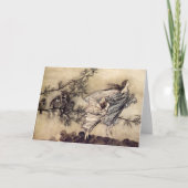 妖女は鳥と肩を並べている、アーサー·ラッカム カード (正面)