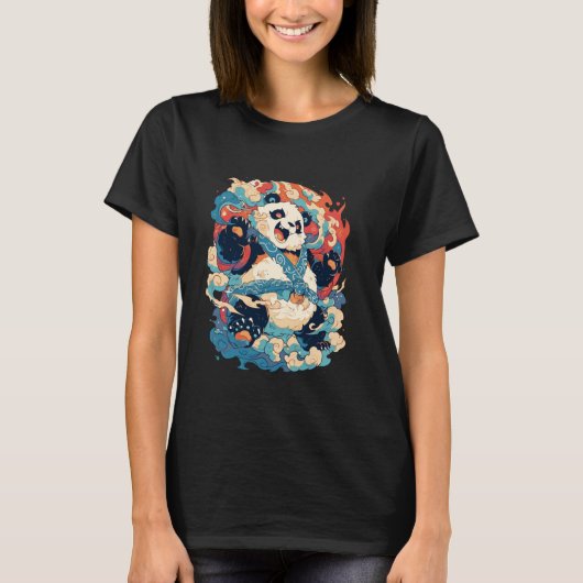妖怪日本のパンダパンダベアー日本の Tシャツ (正面)