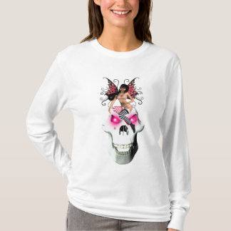 妖精およびスカルのティー Tシャツ