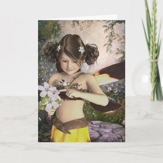 妖精およびトンボのバースデー・カード カード (正面)