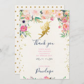 妖精および花のサンキューカード サンキューカード (正面/裏面)