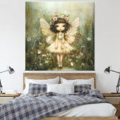 妖精お洒落と山花 キャンバスプリント (インサイチュ (寝室))