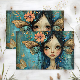 妖精お洒落の女の子の切り離 薄葉紙