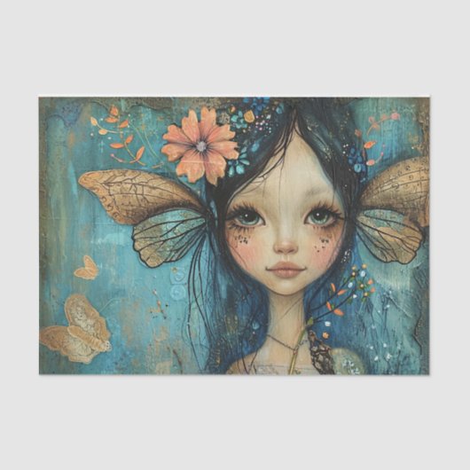 妖精お洒落の女の子の切り離 薄葉紙 (正面)