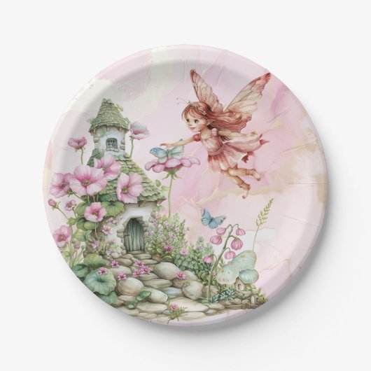 妖精お洒落をテーマにした ペーパープレート (正面)