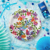 妖精お洒落様鳥風呂モノグラムパーティー ペーパープレート (パーティー)