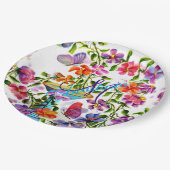 妖精お洒落様鳥風呂モノグラムパーティー ペーパープレート (アングル)