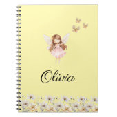 妖精かわいいガーデン魅惑パーソナライズされた名ノート ノートブック (正面)