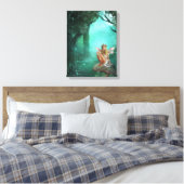妖精がキノコに座るキャンバスプリントプリント キャンバスプリント (インサイチュ (寝室))