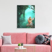妖精がキノコに座るキャンバスプリントプリント キャンバスプリント (インサイチュ (リビング))