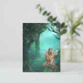 妖精がキノコのパッチのはがきに座る2 ポストカード (スタンド正面)