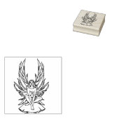 妖精がキノコの上に座っている ラバースタンプ (押印)