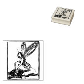 妖精がキノコの上に座っている ラバースタンプ (押印)