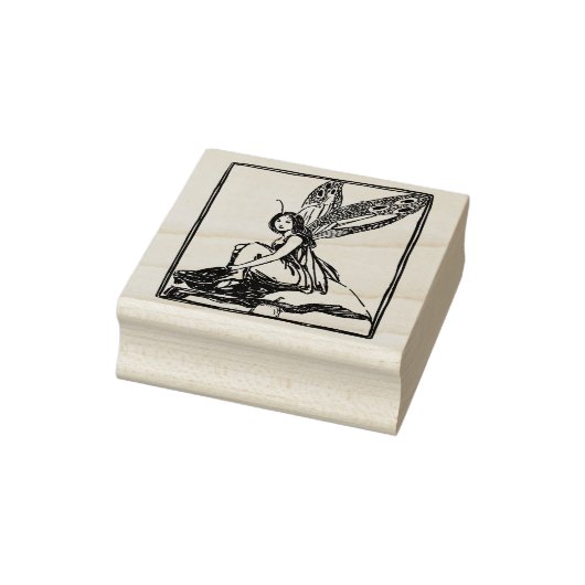 妖精がキノコの上に座っている ラバースタンプ (スタンプ)