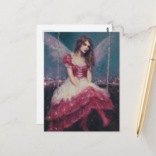 妖精がスイング中 ポストカード (正面/裏面インサイチュ)