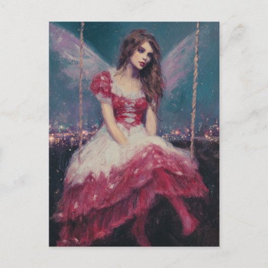 妖精がスイング中 ポストカード (正面)