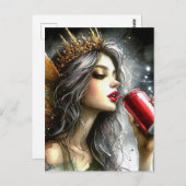 妖精がソーダを飲む ポストカード (正面/裏面)