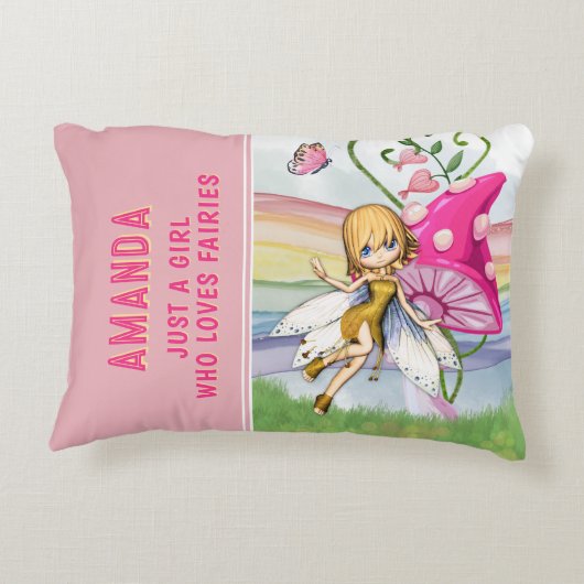 妖精がピンク色を好きな女の子 アクセントクッション (裏面)