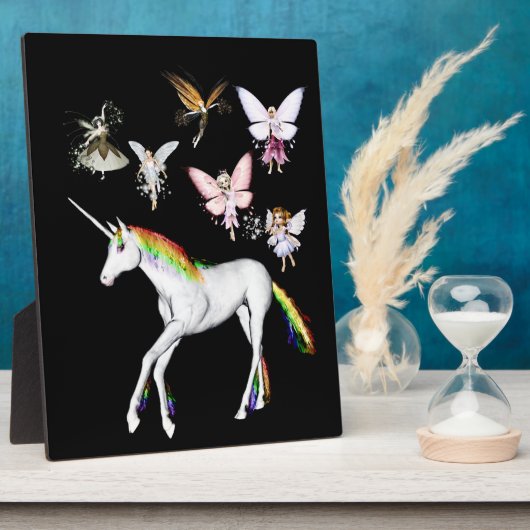 妖精がユニコーンを彩る フォトプラーク (側面)
