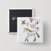 妖精がユニコーンを彩る 缶バッジ (正面&裏面)