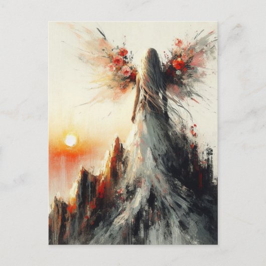 妖精が山に登る日の出 ポストカード (正面)