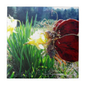妖精が水仙の中 タイル (正面)