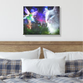 妖精が猫に出会う キャンバスプリント (インサイチュ (寝室))