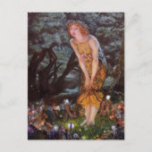 妖精が真夏の夜の少女の夢に ポストカード (正面)