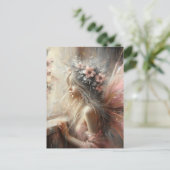 妖精が窓の外を見る ポストカード (スタンド正面)